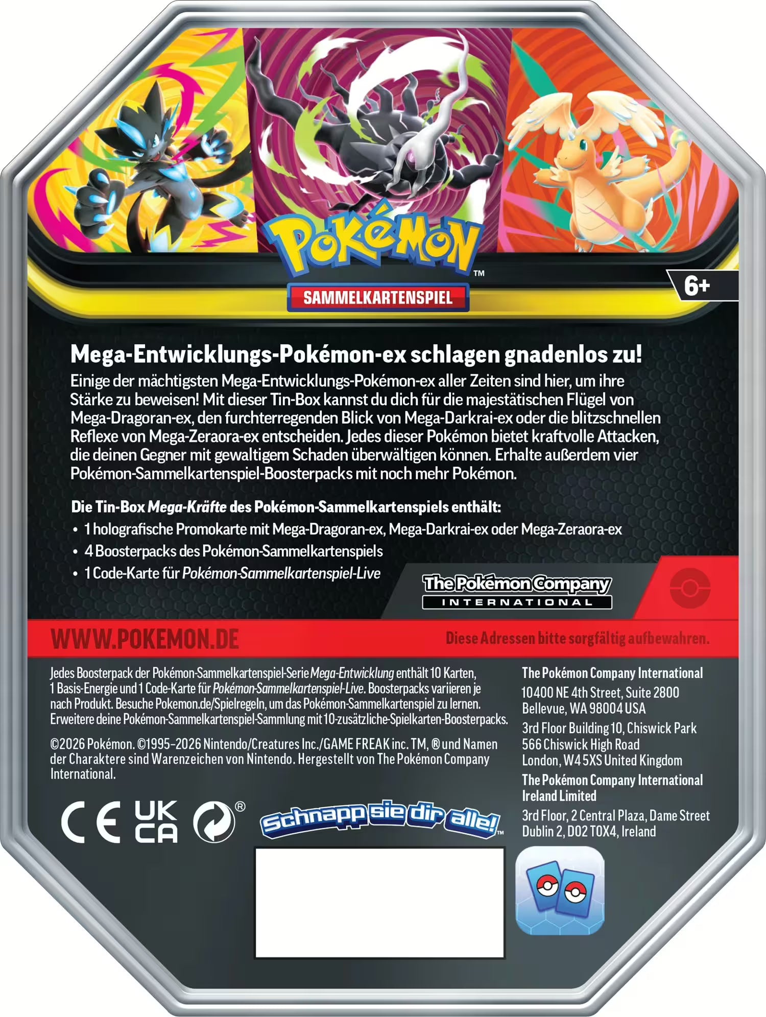 Pokémon – Mega-Kräfte Tin-Box: Mega-Zeraora-ex (Deutsch)